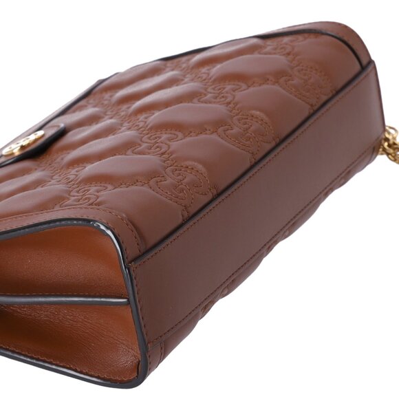Gucci GG Shoulder Bag GG Matelasse Leather Brown - Picture 7 of 8